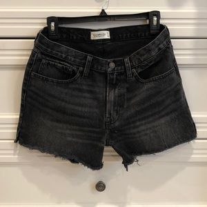Black Wash Mid Rise Boyfriend Shorts